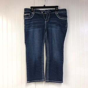 Maurices Stylish Blue Jean Capris for Women 13/14 Embellished